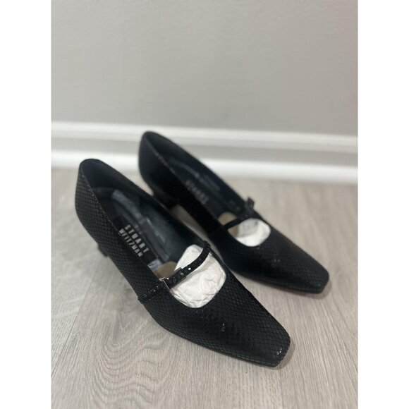 Stuart Weitzman Shoes Womens Size 6.5 Black Mary Jane Heels Square Toe 4W70260 - Picture 2 of 10
